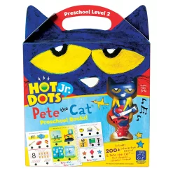 Educational Insights Hot Dots Jr. Pete The Cat Preschool Level 2 Activity Book & Talking Pen Set