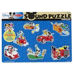 Disney's Mickey Mouse & Friends Vehicles Wooden Sound Puzzle By Melissa & Doug