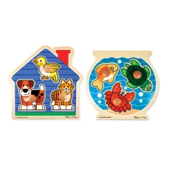 Melissa & Doug Fish & Pets Jumbo Knob Puzzle Bundle