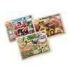 Melissa & Doug 24-Piece Wooden Jigsaw Puzzle 3-Pack - Farm, Construction, Pets