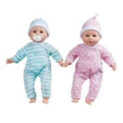 Melissa & Doug Mine To Love Twins Luke & Lucy 15 In. Boy And Girl Baby Dolls With Rompers, Caps, Pacifiers