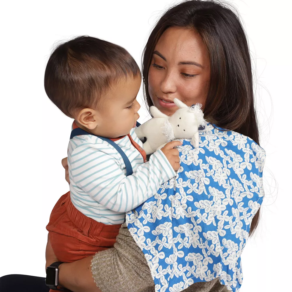 Manhattan Toy Embroidered Plush Goat Baby Rattle & Soft Cotton Burp Cloth Set - Image 4