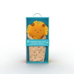 Manhattan Toy Embroidered Plush Lion Baby Rattle & Soft Cotton Burp Cloth Set
