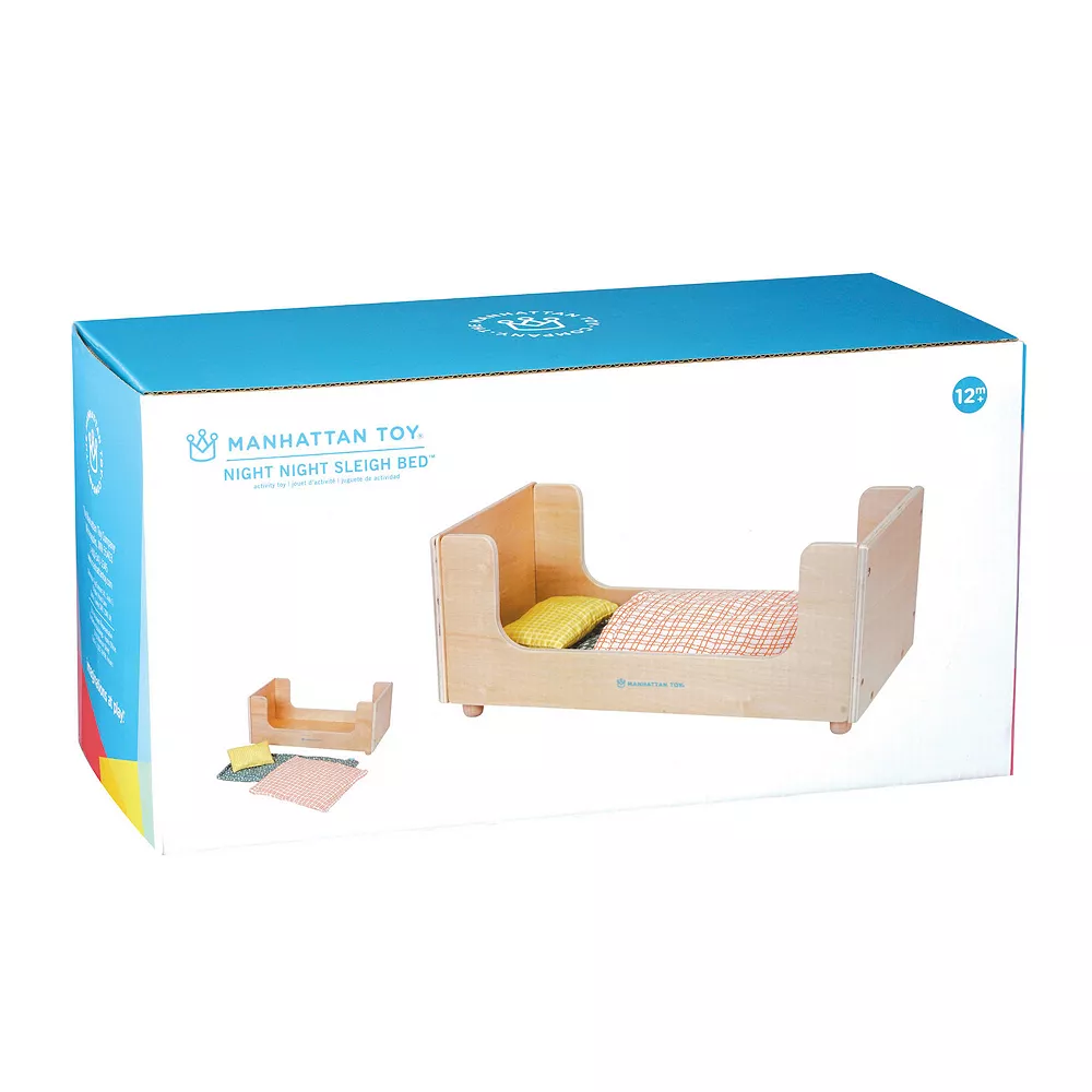 Manhattan Toy Night Night Wooden Play Sleigh Bed - Image 6