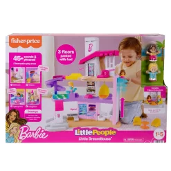 Fisher Price Fisher-Price Little People Barbie Playset With Lights & Music, Little DreamHouse, Toddler Toy, 7 Play Pieces