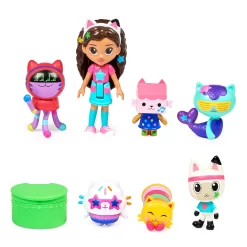 Spin Master Gabby's Dollhouse Dance Party Theme Figure Set With A Gabby Doll And 6 Cat Toy Figures