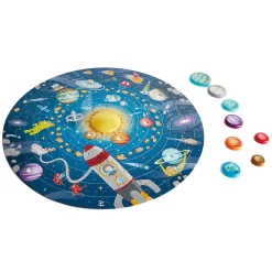Hape Kids 23 Inch Round 102 Piece Solar System Puzzle Toy With Astronomy Poster