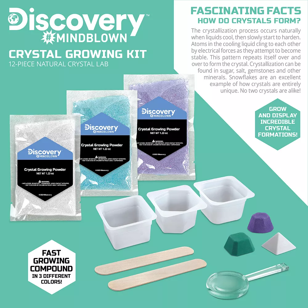 Discovery #Mindblown Crystal Growing Kit 12-Piece Natural Crystal Lab - Image 3