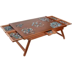 Jumbl 1500 Piece Puzzle Board, 27” X 35” Wooden Jigsaw Puzzle Table W/Legs
