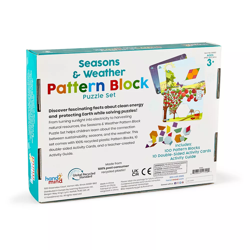 Hand2mind Seasons & Weather Pattern Block Puzzle Set - Image 3