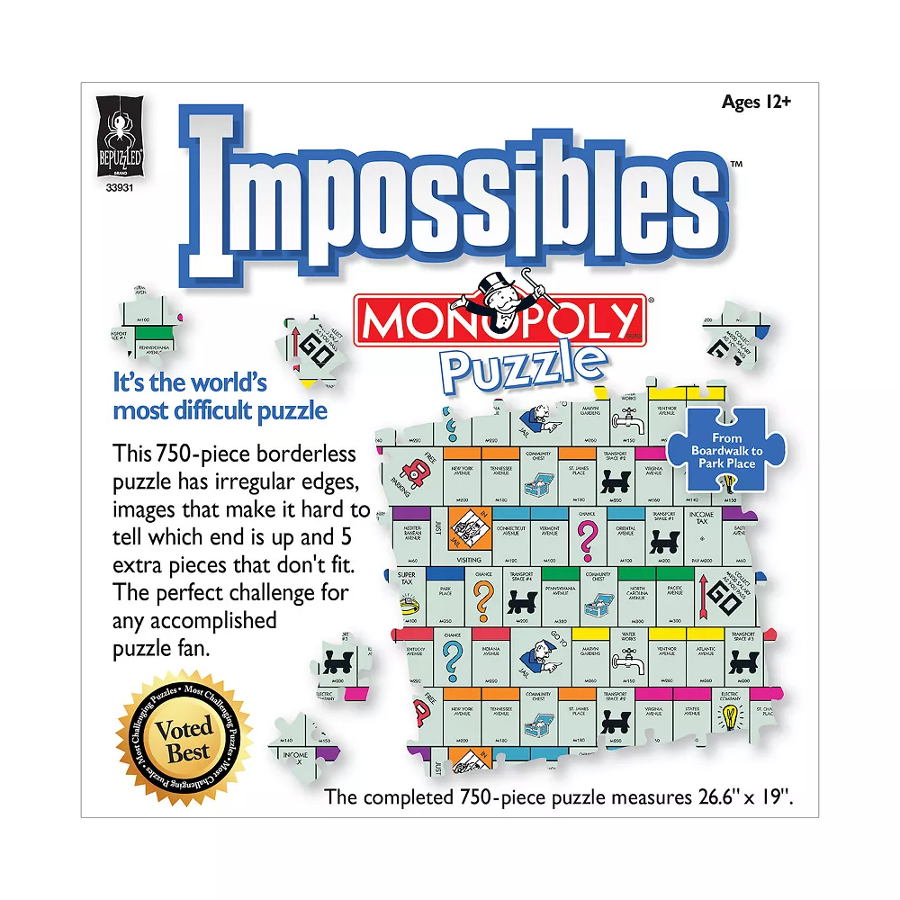 BePuzzled Hasbro Impossibles Monopoly Puzzle - Image 2