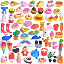 60 PCs Cute 3D Puzzle Erasers For Kids