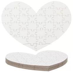 Set Of 12 Heart Shaped Blank Jigsaw Puzzles To Draw On For Valentine’s, DIY Crafts (9 X 6 In, 40 Pieces Each