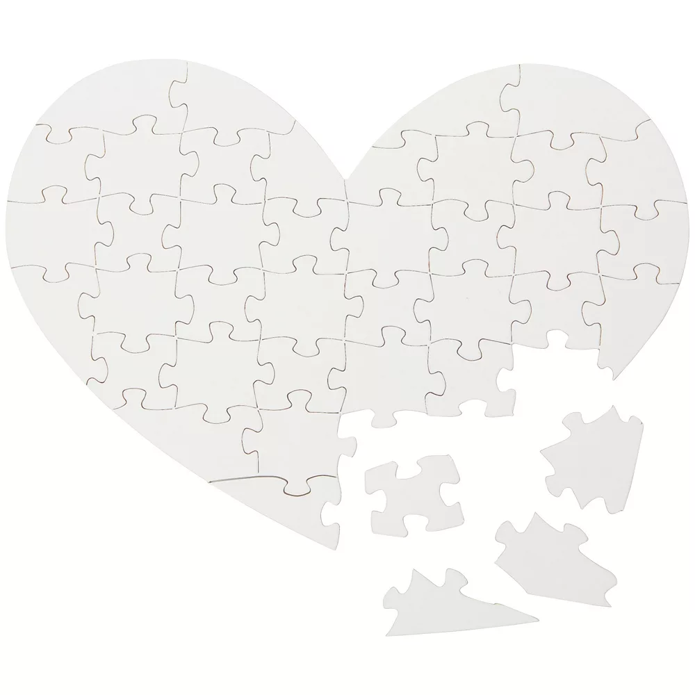 Set Of 12 Heart Shaped Blank Jigsaw Puzzles To Draw On For Valentine’s, DIY Crafts (9 X 6 In, 40 Pieces Each - Image 4