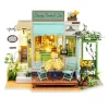 Robotime 3D DIY Wooden Miniature Handmade Dollhouse - Light Music Bar With Furnitures Toys Gift - Flowery Sweets & Teas Gift For Kids Adult - Style DG146