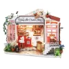 Robotime 3D DIY Wooden Miniature Handmade Dollhouse - Light Music Bar With Furnitures Toys Gift - Mini Ice Cream Shop Gift For Kids Adult - Style DG148