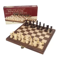 Travel Magnetic Walnut Chess Set By University Games